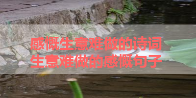 感慨生意难做的诗词 生意难做的感慨句子