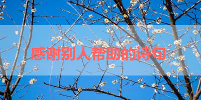 感谢别人帮助的诗句 