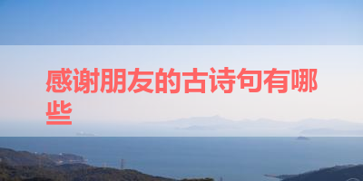 感谢朋友的古诗句有哪些 