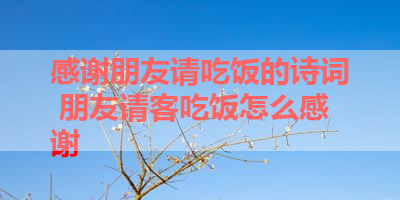 感谢朋友请吃饭的诗词 朋友请客吃饭怎么感谢