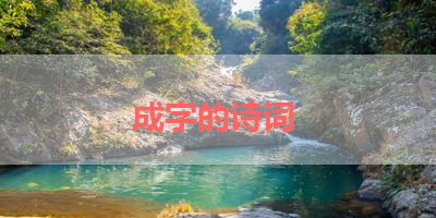 成字的诗词 