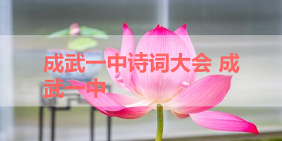 成武一中诗词大会 成武一中