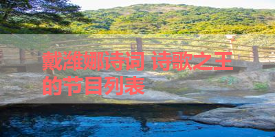 戴潍娜诗词 诗歌之王的节目列表 