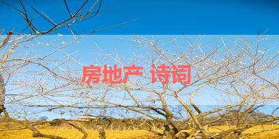 房地产 诗词 