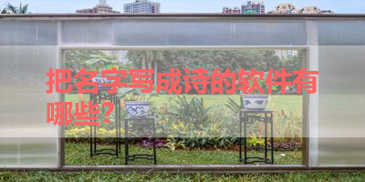 把名字写成诗的软件有哪些？ 