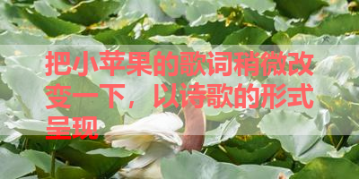 把小苹果的歌词稍微改变一下，以诗歌的形式呈现 