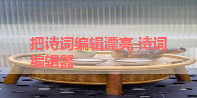 把诗词编辑漂亮 诗词编辑器
