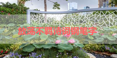 放荡不羁诗词钢笔字 