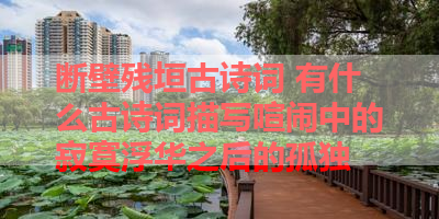 断壁残垣古诗词 有什么古诗词描写喧闹中的寂寞浮华之后的孤独 