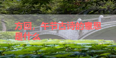 方回，午节古诗的意思是什么 