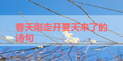 春天刚走开夏天来了的诗句 