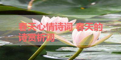 春天心情诗词 春天的诗赏析词