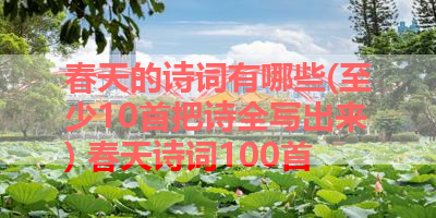 春天的诗词有哪些(至少10首把诗全写出来) 春天诗词100首