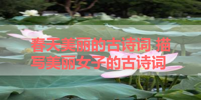 春天美丽的古诗词 描写美丽女子的古诗词