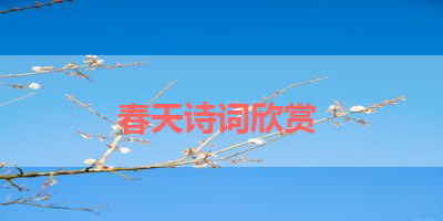春天诗词欣赏 