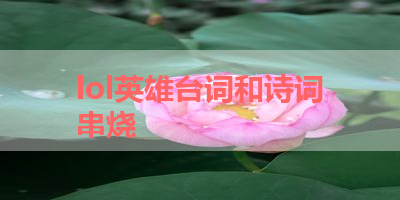 lol英雄台词和诗词串烧 