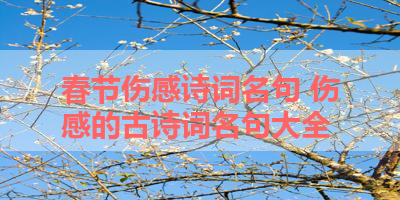 春节伤感诗词名句 伤感的古诗词名句大全