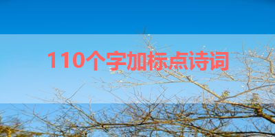 110个字加标点诗词 