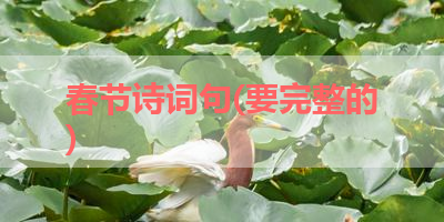 春节诗词句(要完整的) 