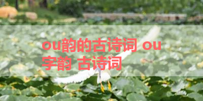 ou韵的古诗词 ou字韵 古诗词