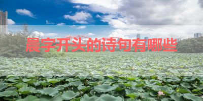 晨字开头的诗句有哪些 