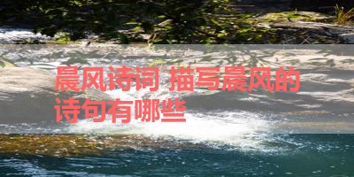 晨风诗词 描写晨风的诗句有哪些 