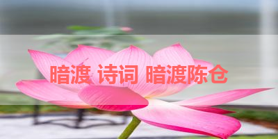 暗渡 诗词 暗渡陈仓