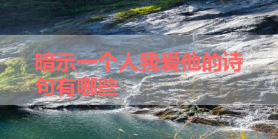 暗示一个人我爱他的诗句有哪些 