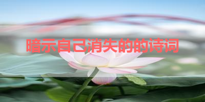 暗示自己消失的的诗词 