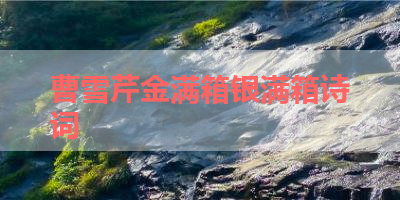 曹雪芹金满箱银满箱诗词 