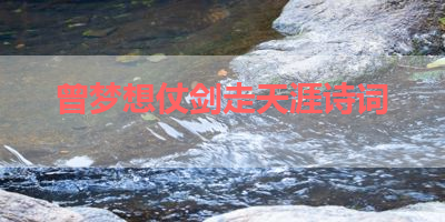 曾梦想仗剑走天涯诗词 