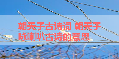 朝天子古诗词 朝天子咏喇叭古诗的意思 
