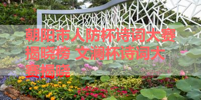 朝阳市人防杯诗词大赛揭晓榜 文澜杯诗词大赛揭晓