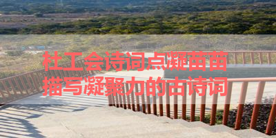 杜工会诗词点凝苗苗 描写凝聚力的古诗词