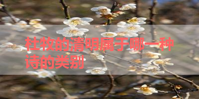 杜牧的清明属于哪一种诗的类别 