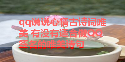 qq说说心情古诗词唯美 有没有适合做QQ签名的唯美诗句 