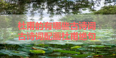 杜甫的有哪些古诗词 古诗词配画杜甫绝句