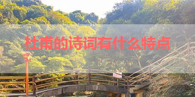 杜甫的诗词有什么特点 