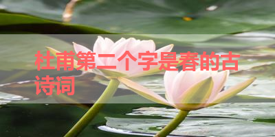 杜甫第二个字是春的古诗词 