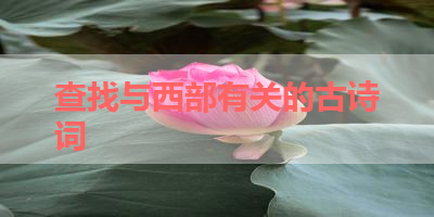 查找与西部有关的古诗词 