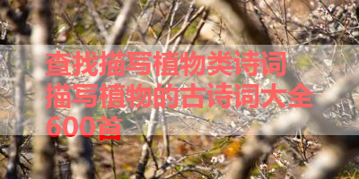 查找描写植物类诗词 描写植物的古诗词大全600首 