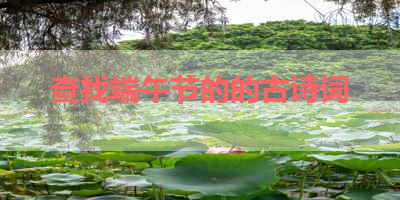 查找端午节的的古诗词 