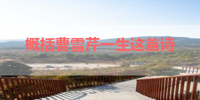 概括曹雪芹一生这首诗 