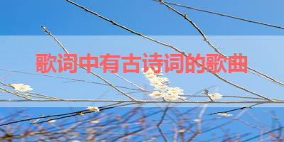 歌词中有古诗词的歌曲 