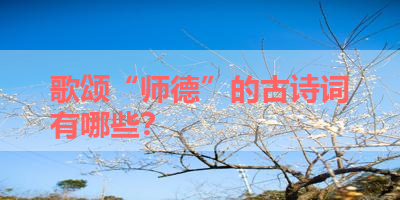 歌颂“师德”的古诗词有哪些？ 