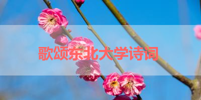 歌颂东北大学诗词 