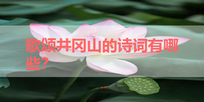 歌颂井冈山的诗词有哪些？ 