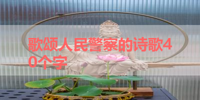 歌颂人民警察的诗歌40个字 