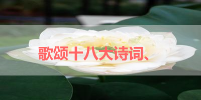 歌颂十八大诗词、 