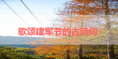 歌颂建军节的古诗词 